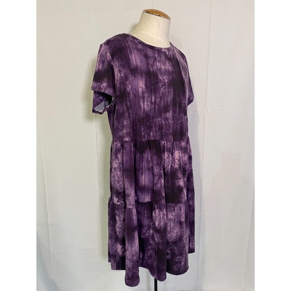 NWT Lularoe Ariel Purple Blue Three Tier Summer Stretch Dress Pockets Sz 2XL - Picture 16 of 16
